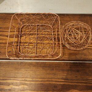 Copper basket and sphere from Hobby Lobby